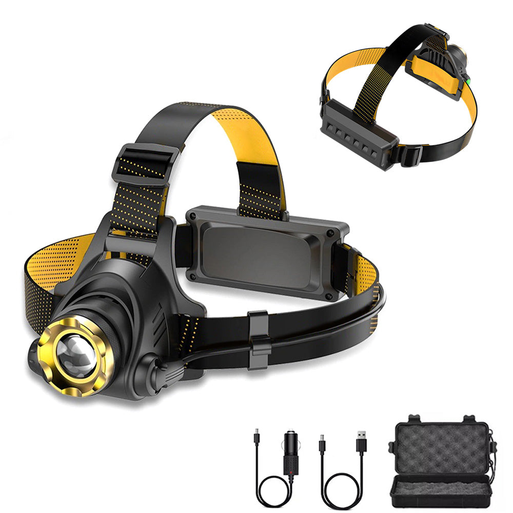 Rechargeable LED Headlamp Zoomable Head Light 3 Modes for Outdoor Camping