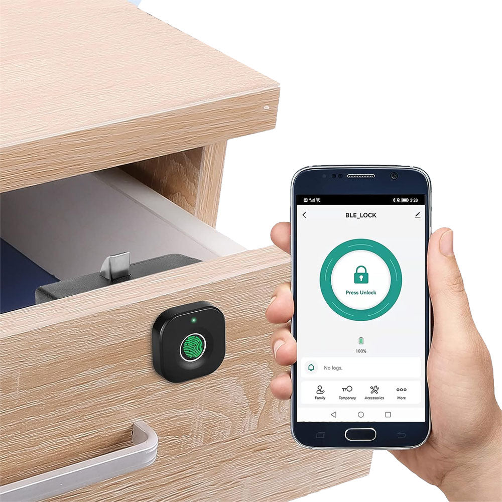 2Pcs Tuya Bluetooth APP Drawer Cabinet Lock Smart Fingerprint Cabinet Lock