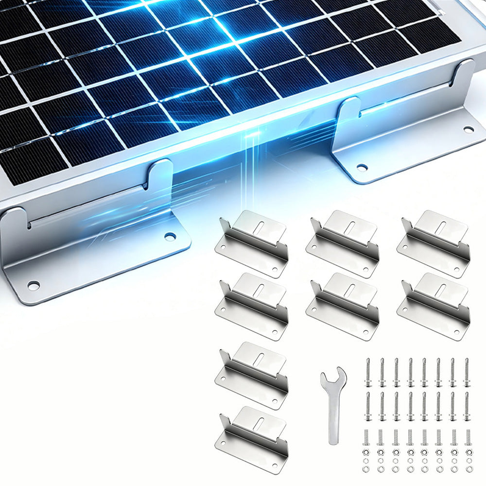 8Pcs Solar Panel Mounting Bracket Set Aluminum Alloy Solar Bracket for RV Roofs