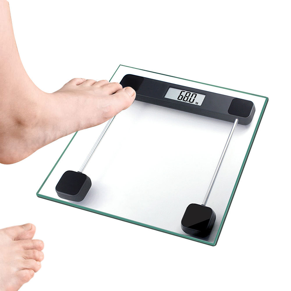 30.2x30.2x2.4CM Glass Bathroom Scale For Body Weight 180KG Electronic Digital Backlit Weight Scale