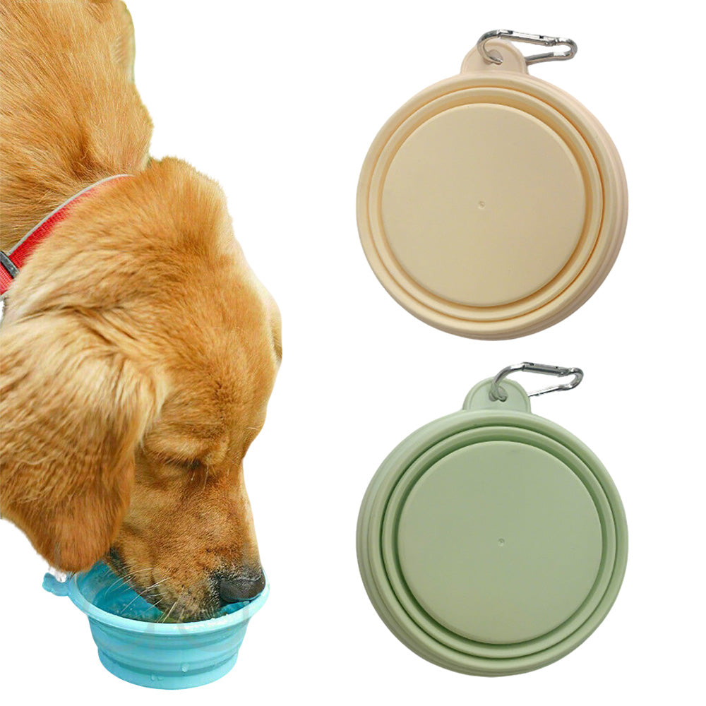 2 Pack Foldable Collapsible Dog Cat Pet Bowl