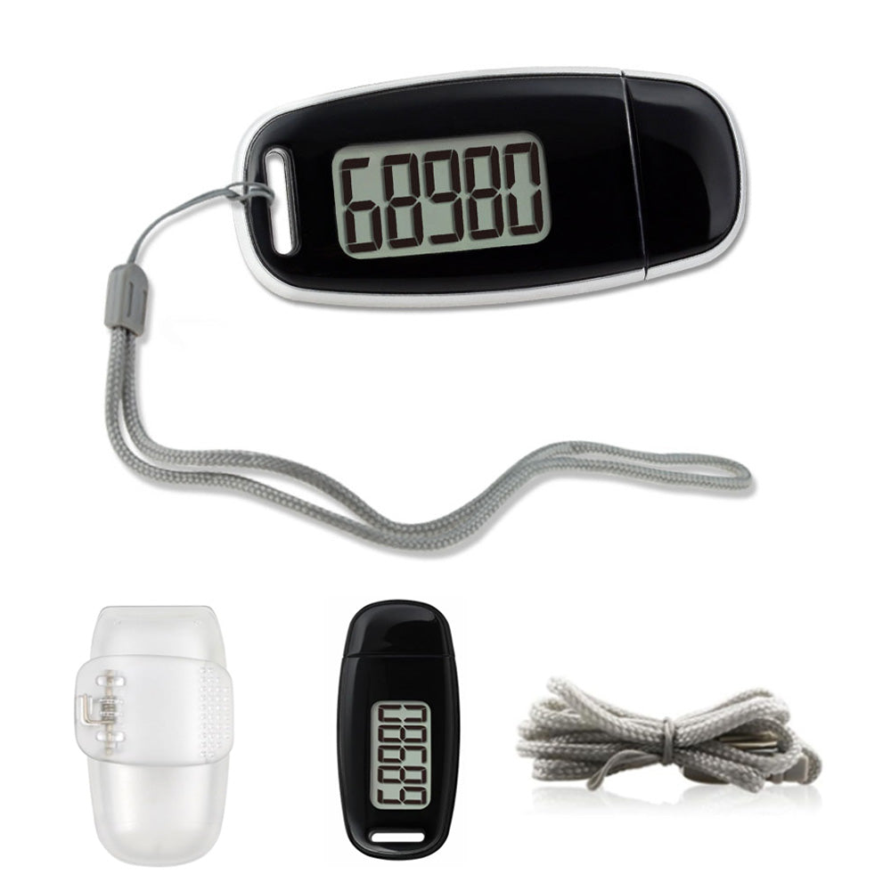 3D Pedometer for Walking Step Counter USB Rechargeable Step Tracker with Backlight