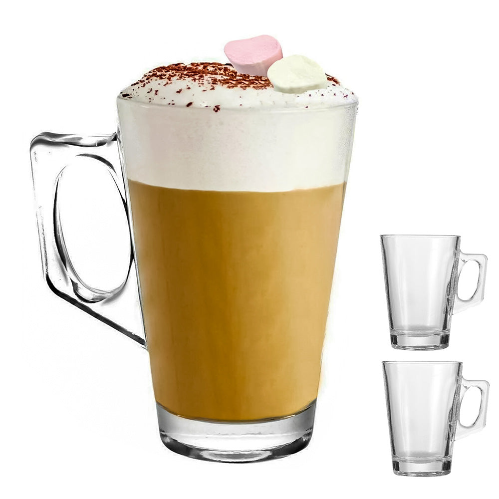 2 Pack 440ml Thick Glass Mugs for Juice Drinks Wine for Home and Office