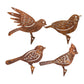 4Pcs Rusty Metal Birds Fence Garden Stake