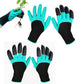 2 Pairs Waterproof Gardening Gloves with ABS Claws for Digging