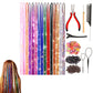 120cm 18-Color Hair Tinsel Kit Heat-Resistant Colored Hair Glitter for Girls