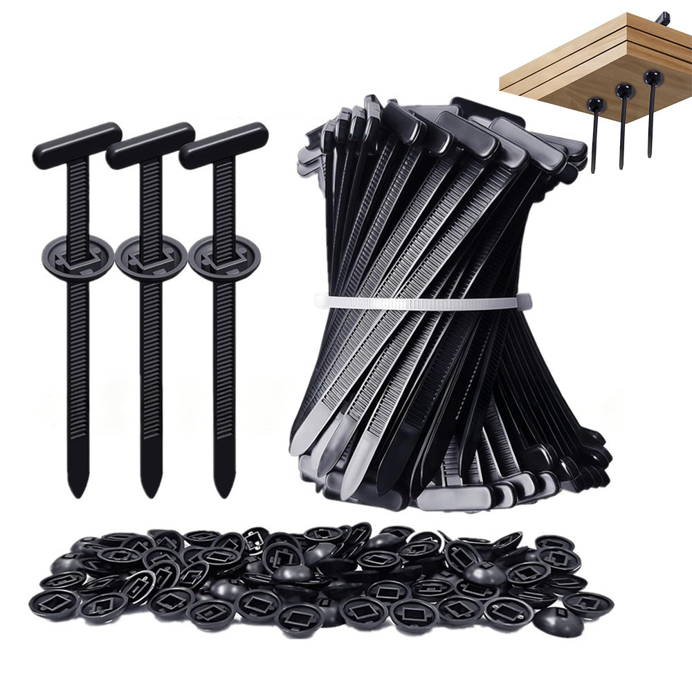 200Pcs Nylon Universal Cable Tie Buckle Zip Tie for Car Repair Wire Bundling