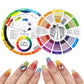 2Pcs Rotating Mixing Guide Color Wheel for Nail Art and Painting