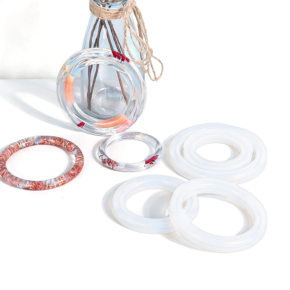 4 Sizes DIY Resin Bangle Mold Set Silicone Bangle Bracelet Mold