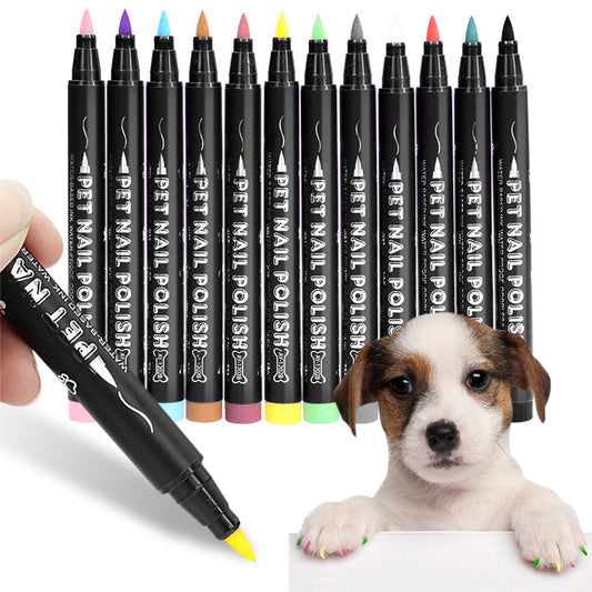 12 Colors Pet Nail Polish Marker Pens Set