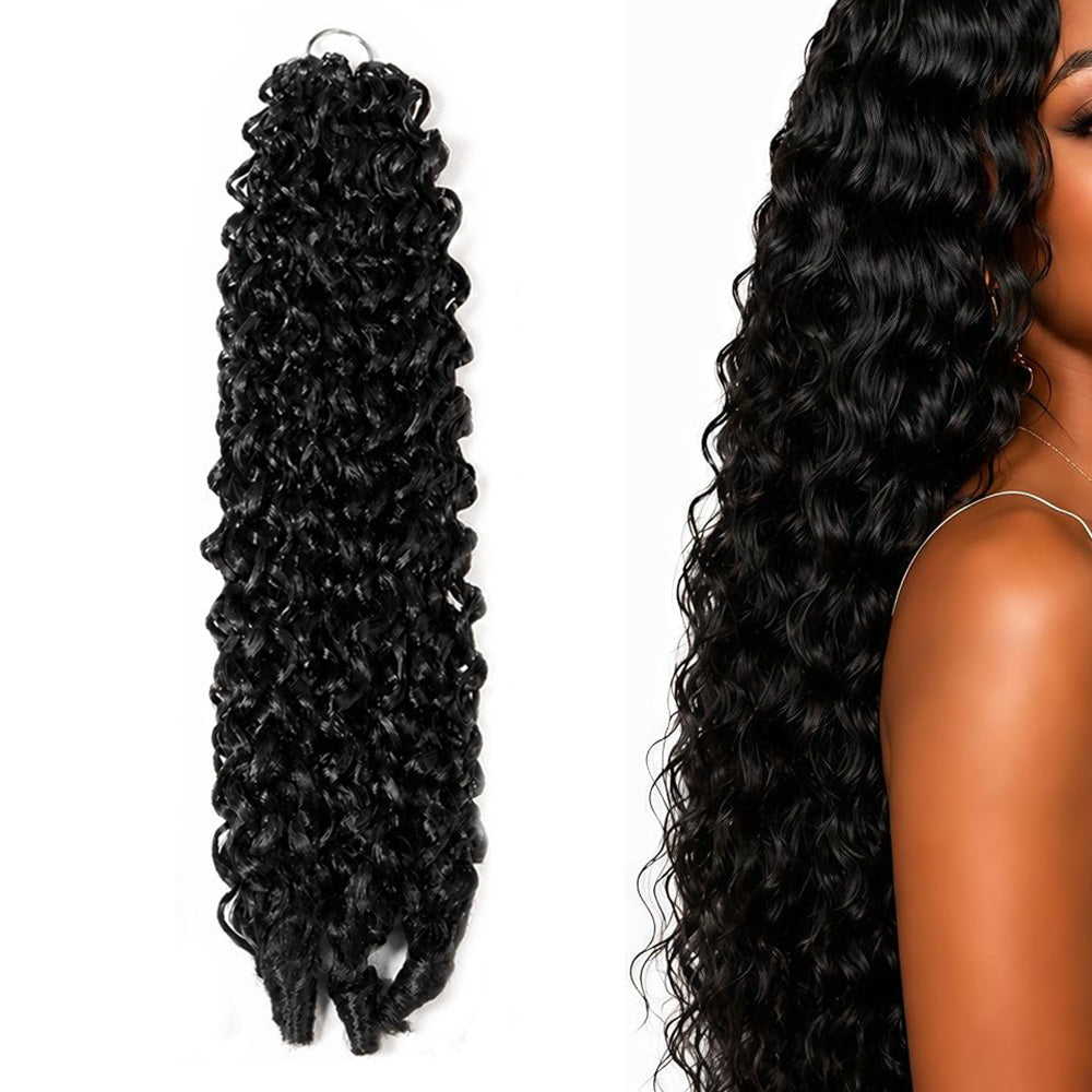 Deep Wave Synthetic Feather Hair Extensions for Braids-Style 1