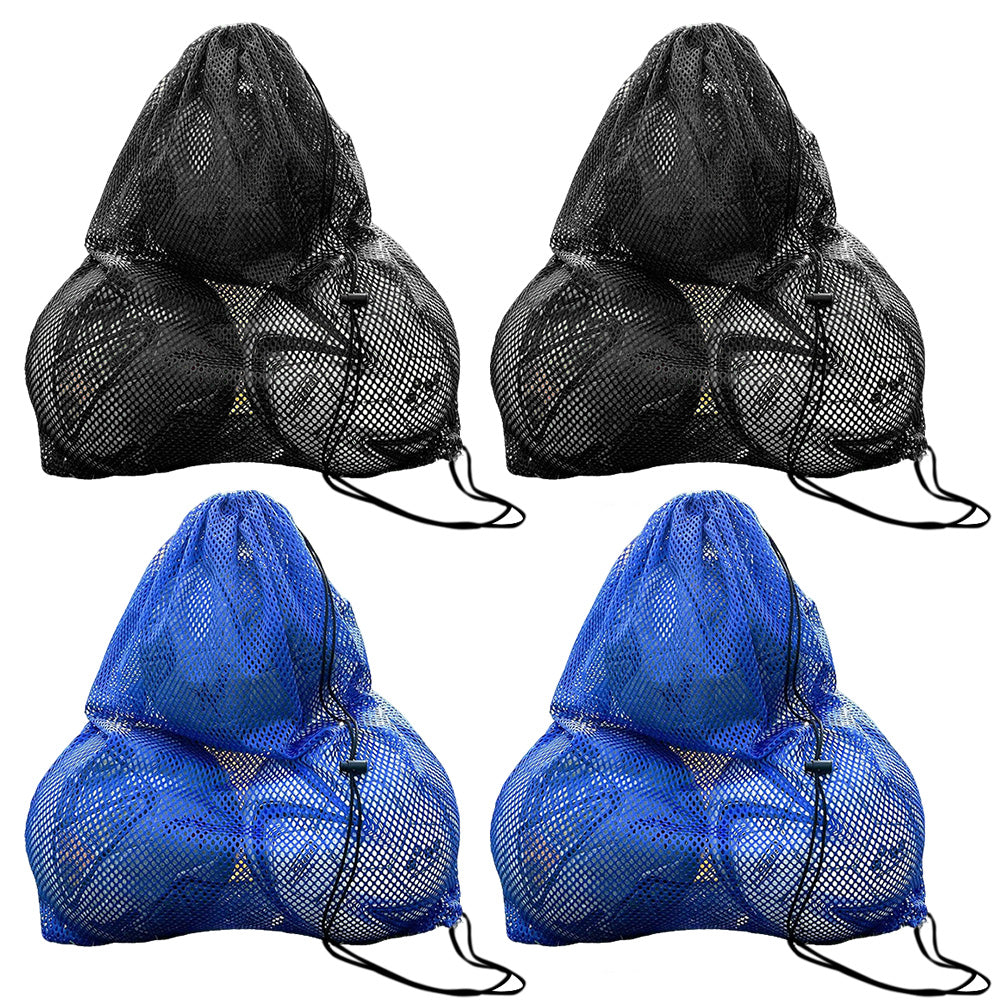 4 Pcs Large Mesh Gear Bag Drawstring Swim Storage Backpack Set
