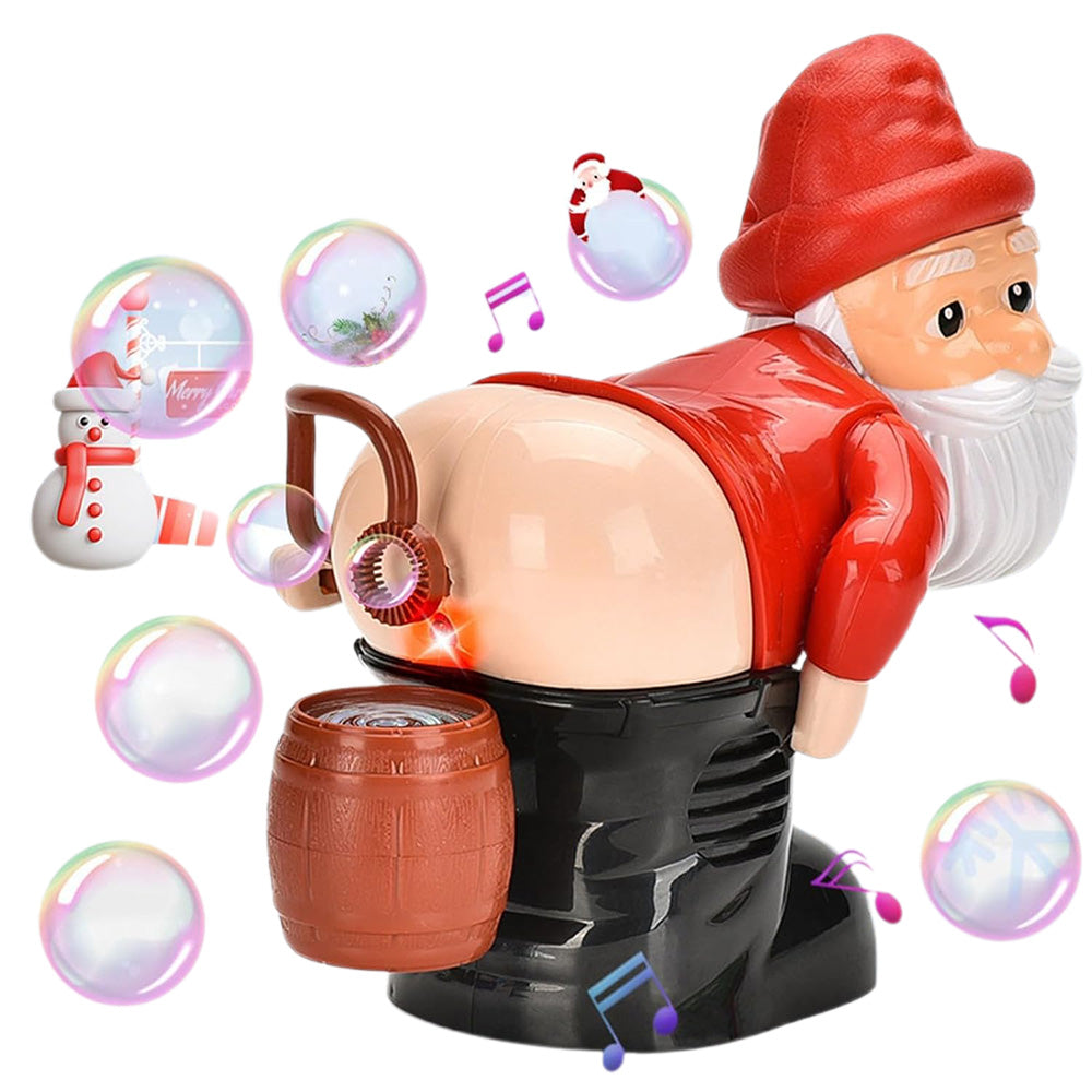 Santa Claus Bubble Machine Christmas Funny Bubble Toy Electric Santa Butt Bubble Machine