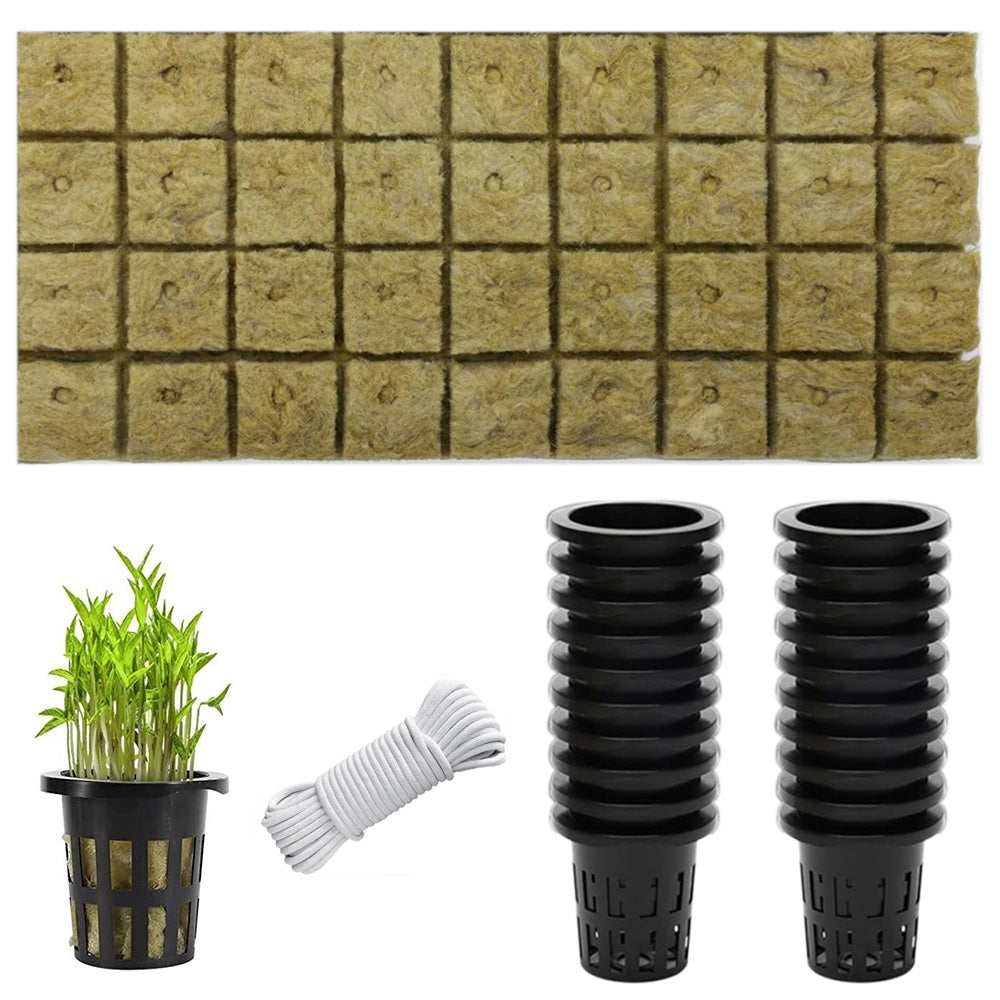 Grow Starter Rockwool Cubes Hydroponics Plant Net Cup Basket Aquaponic