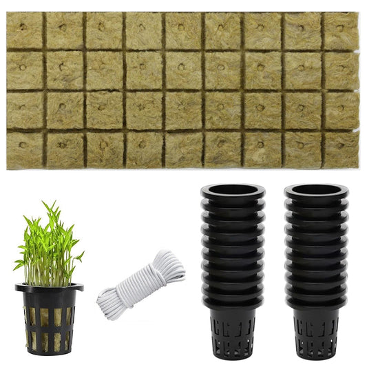 Grow Starter Rockwool Cubes Hydroponics Plant Net Cup Basket Aquaponic