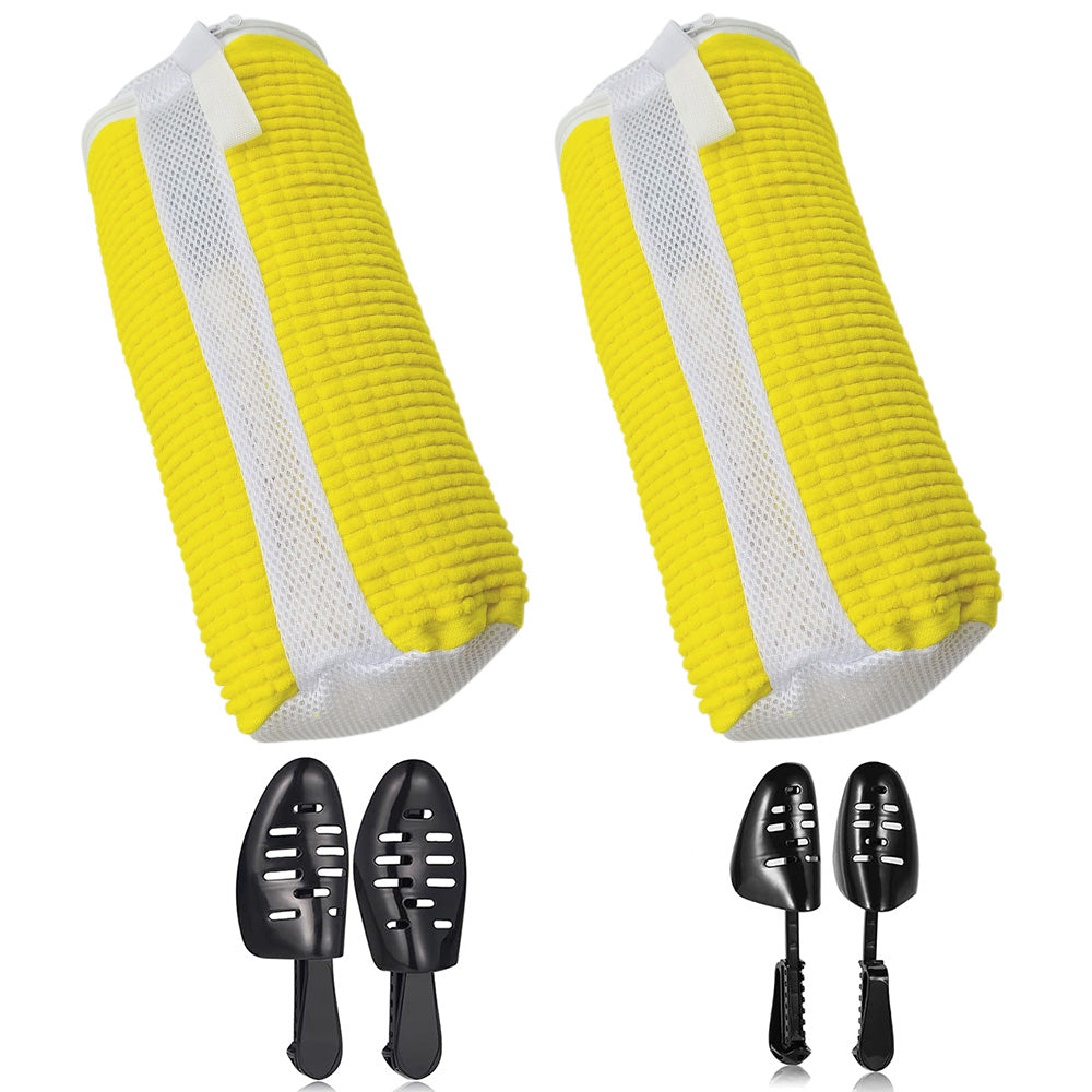 2Pack Chenille Wash Bags for Shoes with 2 Pairs of Shoe Horns for Men and Women