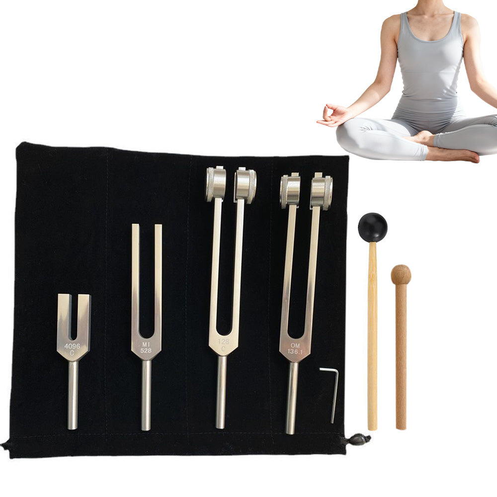 4PCS Tuning Fork Set With Mallet Sound Tool Sensory Tuning Forks