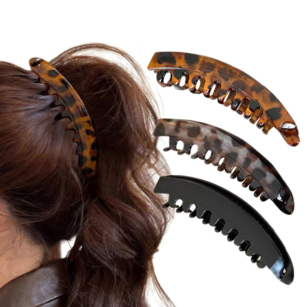 3 PCS Large Banana Hair Clips for Women High Ponytail Styling