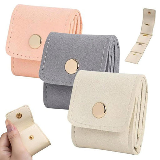 3-Pack Mini Travel Jewelry Organizer Pouch with Buckle
