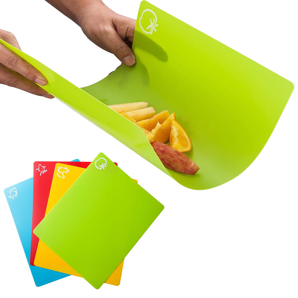 4-Pack Color Coded Cutting Boards Food Grade PP Plastic Chopping Mats (38x30.5cm)