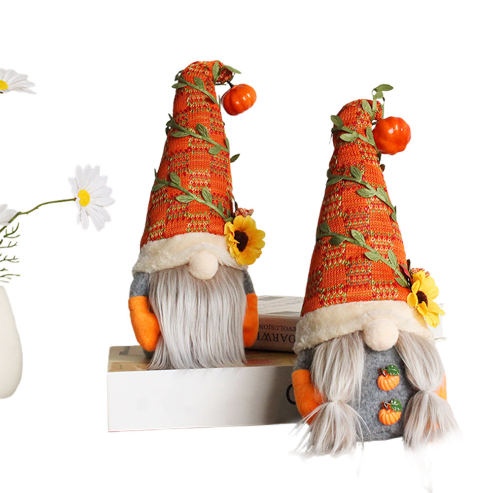 2XFall Decorations for Home Thanksgiving Decor Fall Pumpkin Gnomes Plush Doll