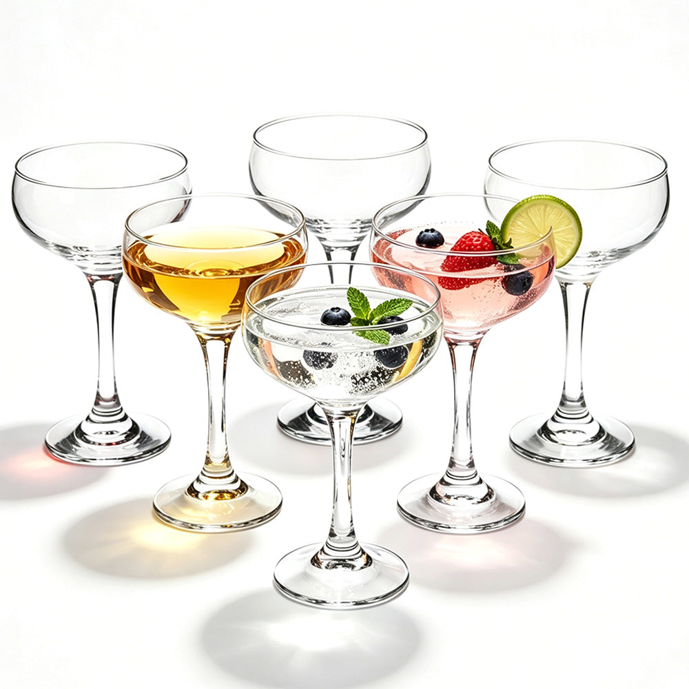 6Pcs Martini Coupe Cocktail Glass Set 235ml
