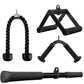 4 Piece Home Gym Cable Attachment Set with 2 Hooks and Tricep Rope