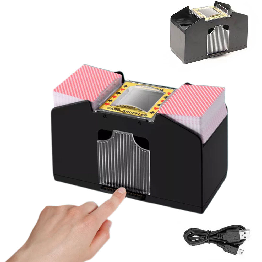 4-Deck Automatic Card Shuffler USB Card Shuffling Machine For Poker Card Games