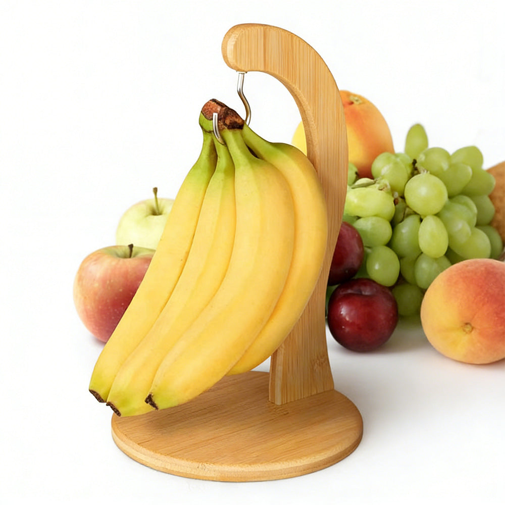 Wooden Banana Stand Holder Kitchen Fruit Storage Display Rack