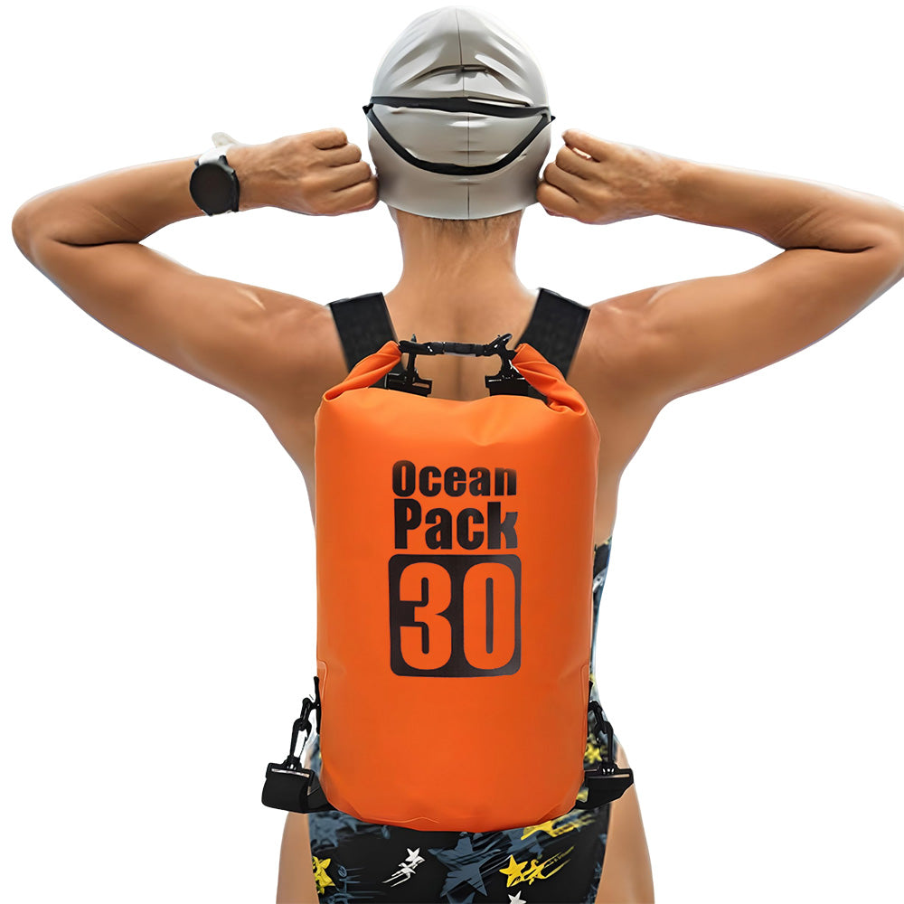 30L PVC Roll Top Water Resistant Outdoor Dry Backpack with Shoulder Strap