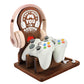 Solid Wood Multi-Function Headphone Stand for Gamer