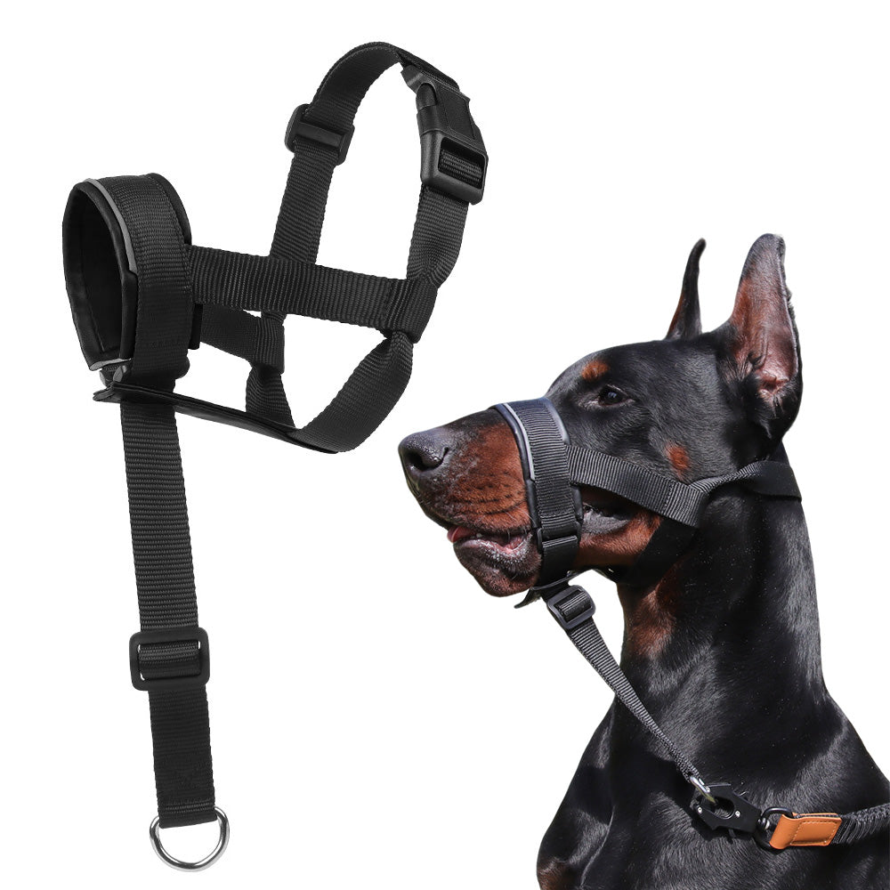 Adjustable Dog Head Collar with Padded Nose Loop for Training