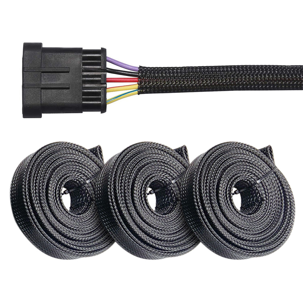 3PCS PET Braided Cable Sleeving Expandable Wire Sheathing for Cable Protection