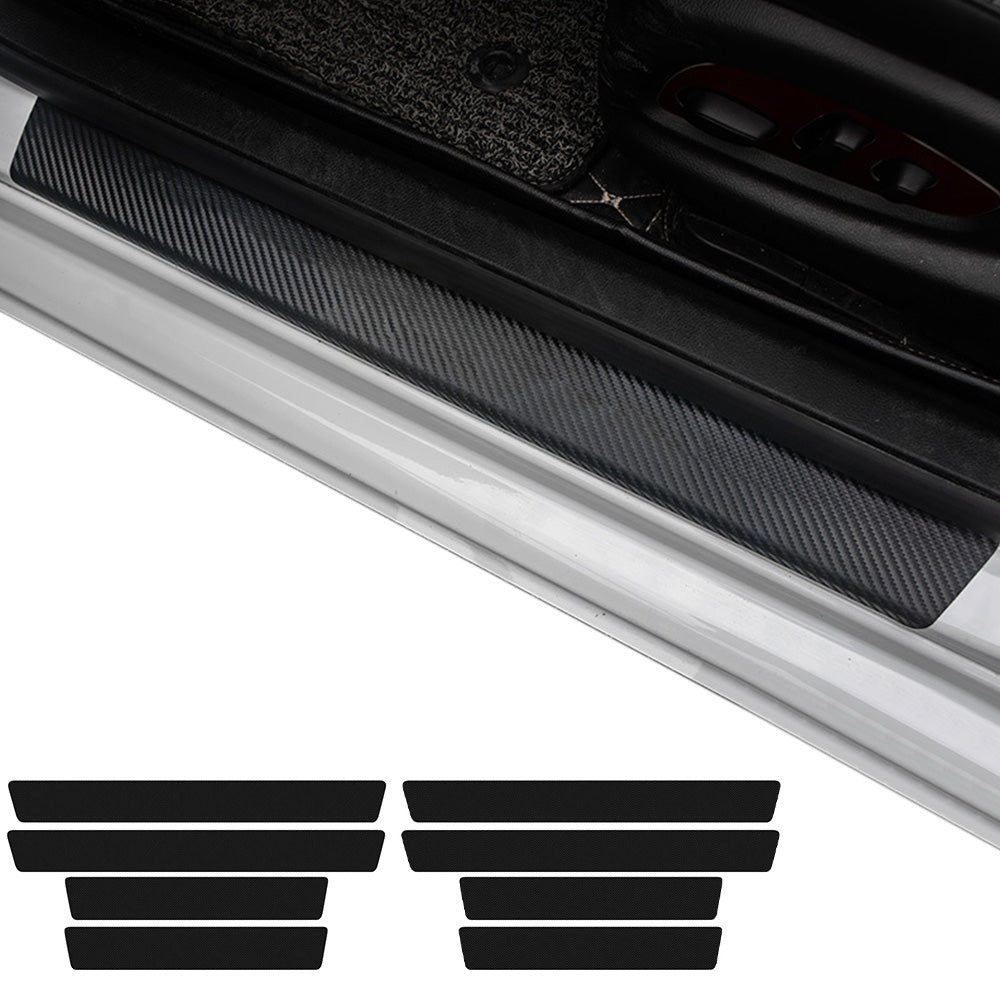 8 Pack Carbon Fiber Texture Car Door Sill Guard Stickers