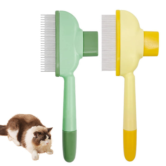 2PCS Pet Hair Removal Comb With Long And Short Teeth Flea Comb Grooming Brush For Cat Dog