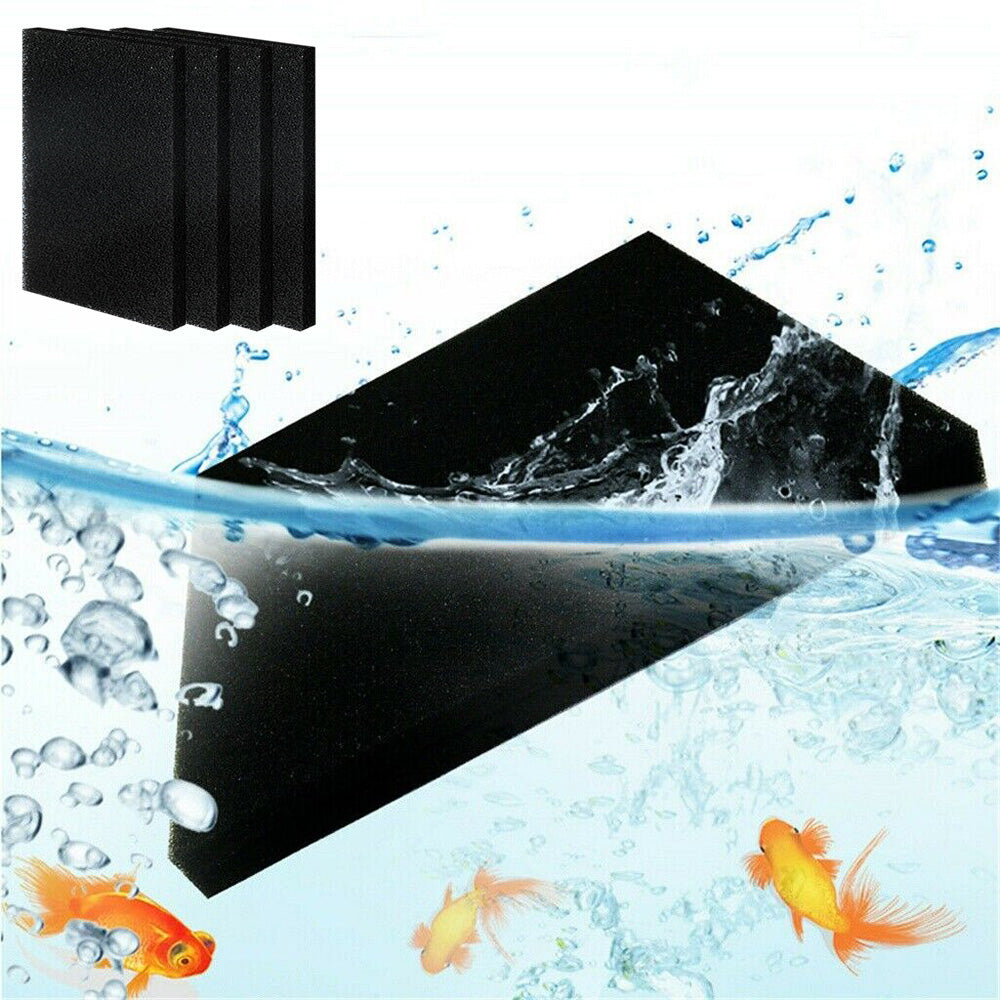 4 Pack 50x50x2cm Extra Large Pores Aquarium Filter Sponge Pads for Fish Tanks
