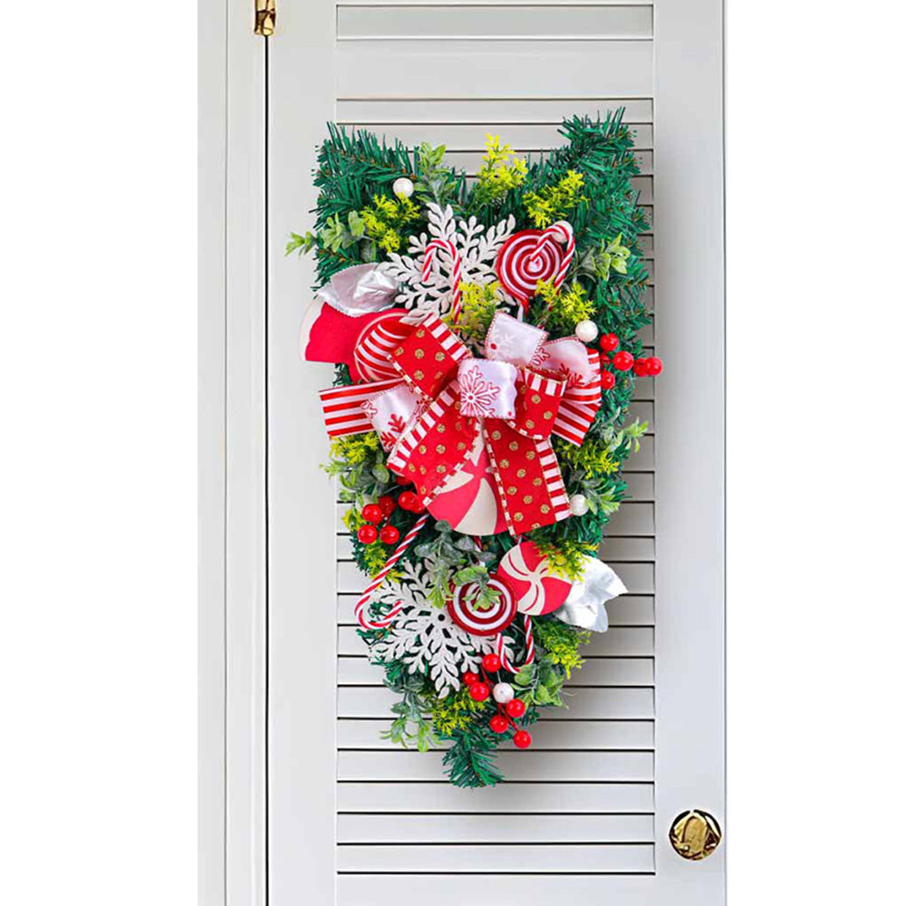 Christmas Hanging Upside Down Tree Candy Decoration for Door Wall