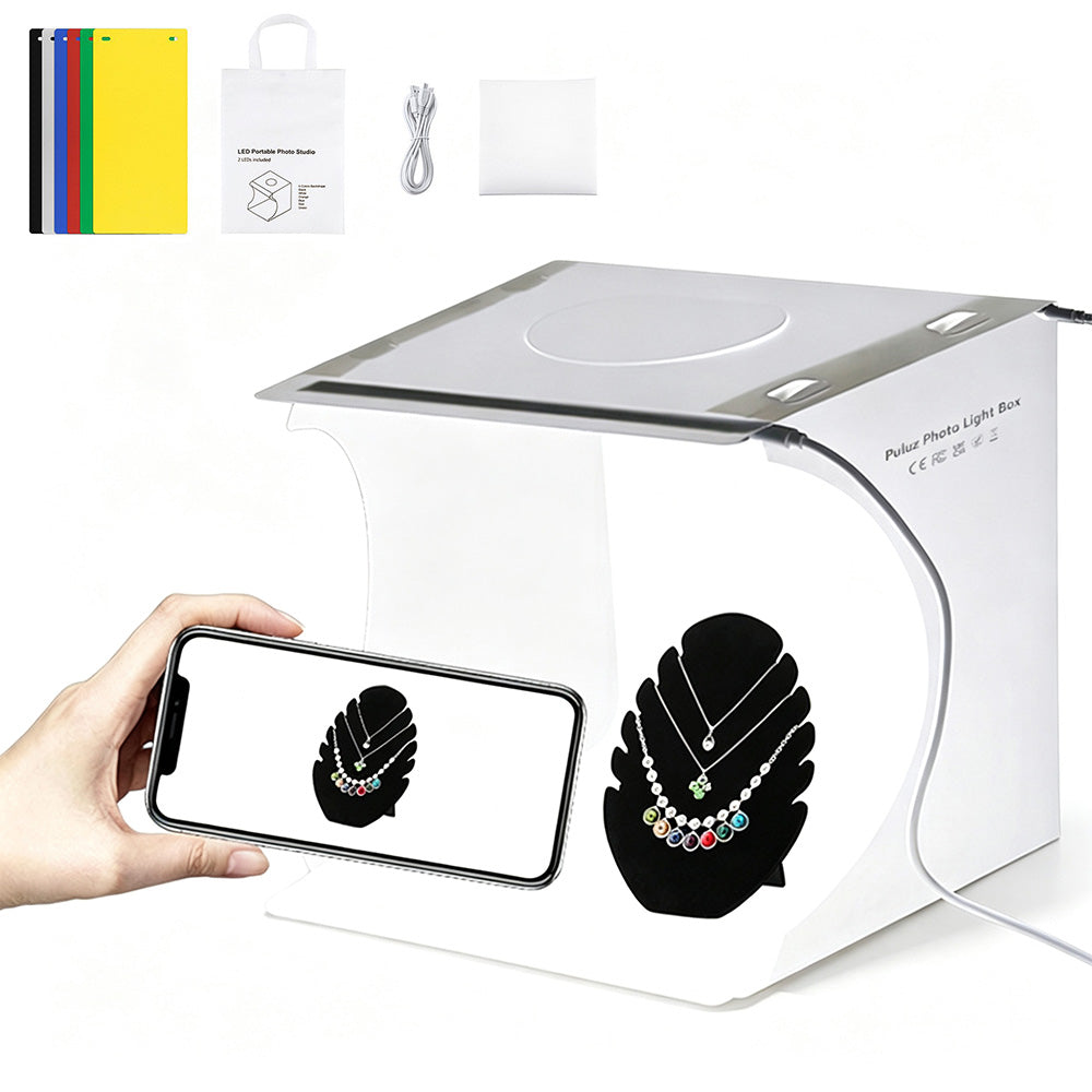 Photo Light Tent with LED 6 Backdrops Foldable Photo Studio Light Box for Jewelry Watch