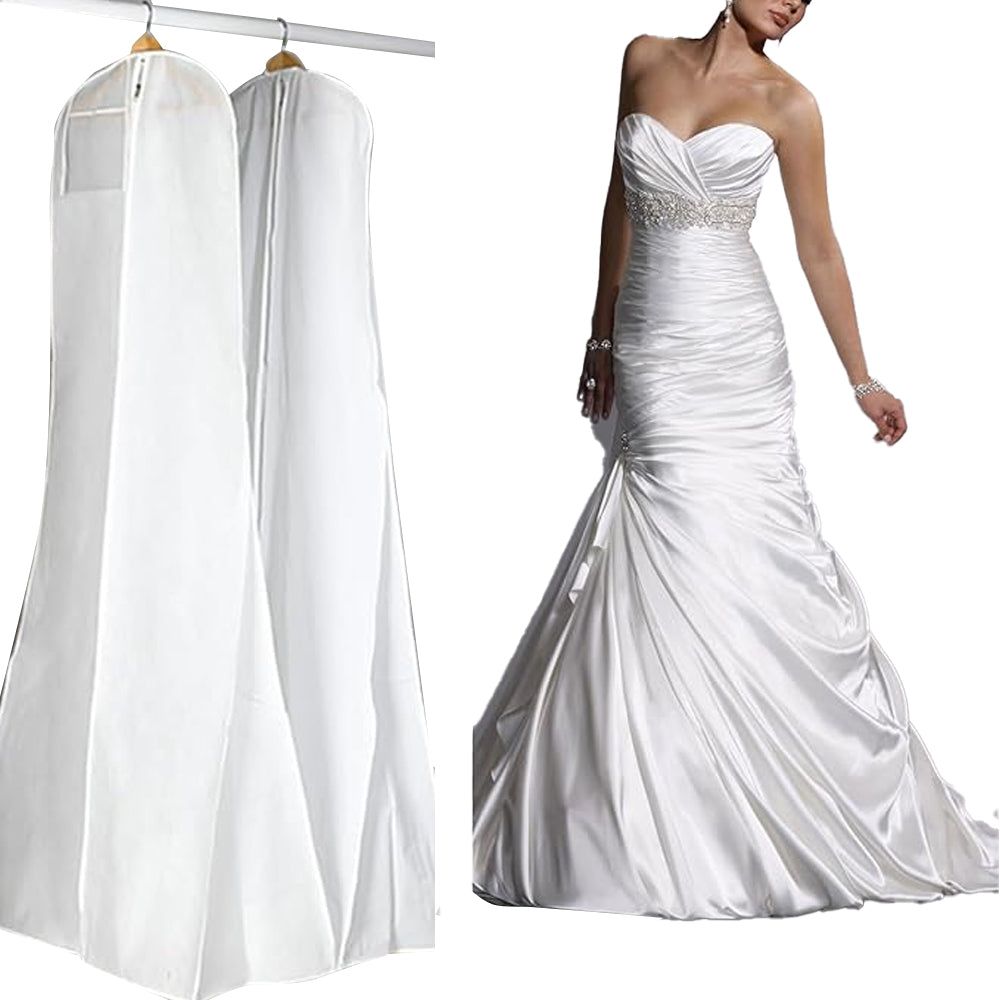 180CM White Wedding Dress Garment Storage Bag
