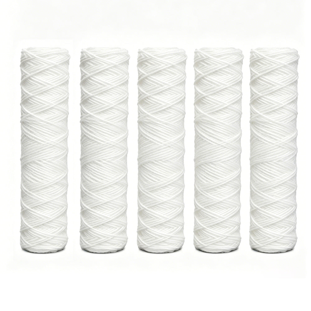 5 Pack 25.4 cm String Wound Sediment Water Filter for Water Filtration