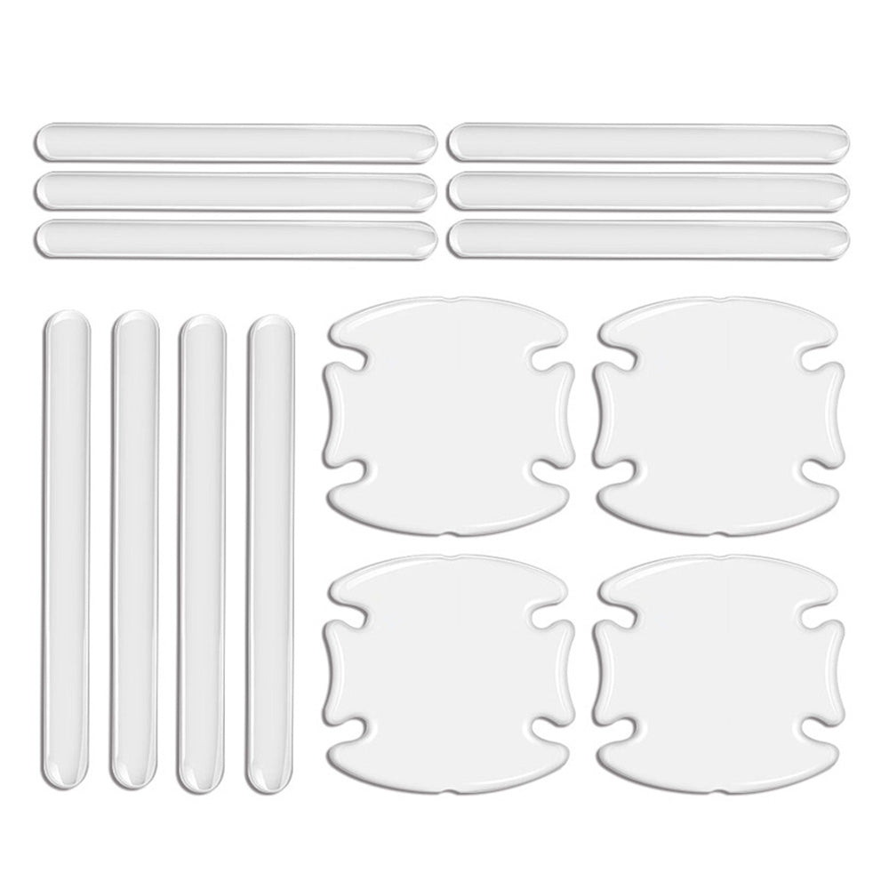 Car Door Handle Protective Scratch Guard Strip Set Transparent Anti-collision