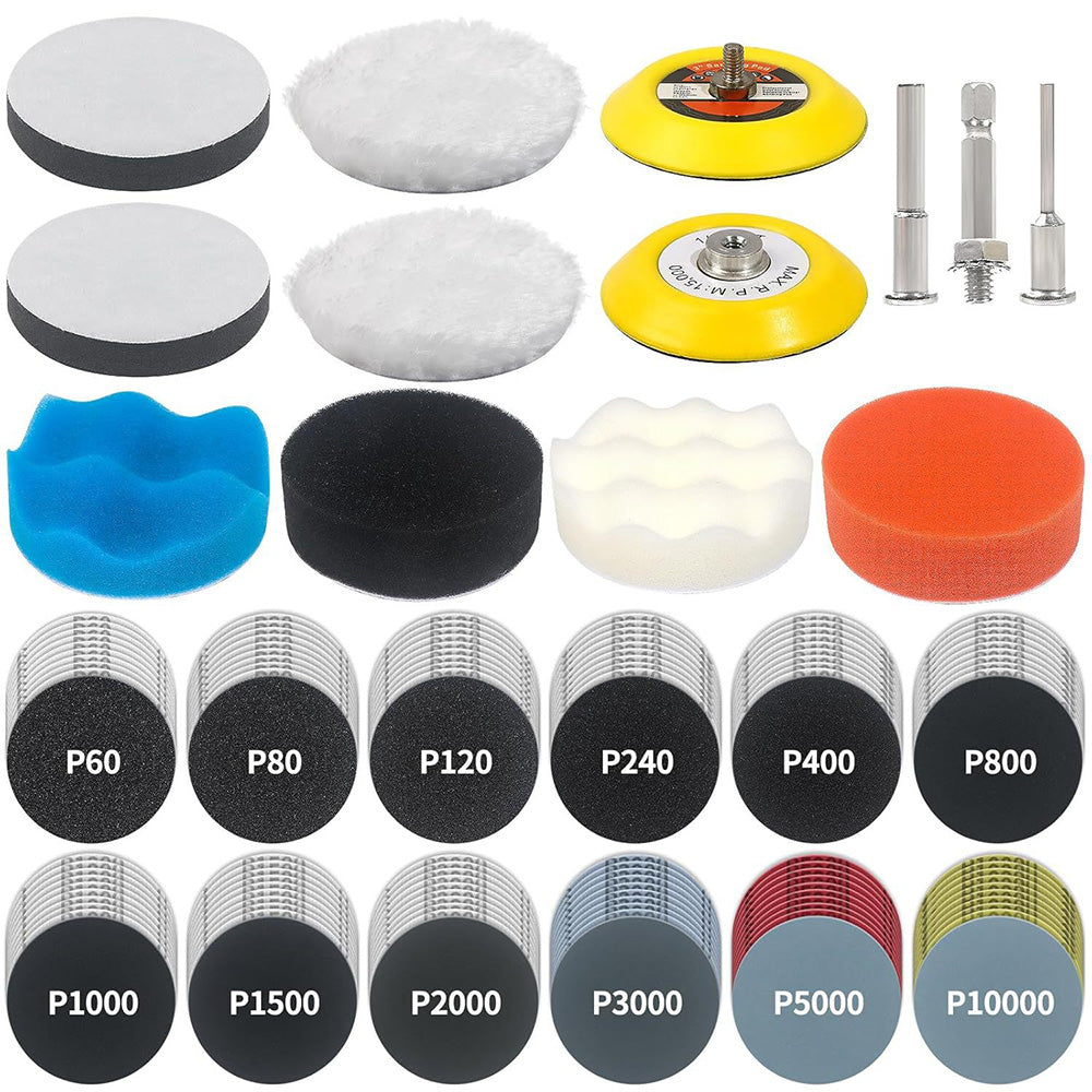 133 Piece 75mm Sanding Disc and Polishing Kit for Drills Rotary Tools