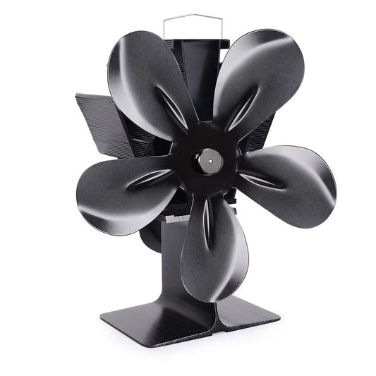 5-Blade Fireplace Fan Heat Self-Powered Wood Stove Top Burner