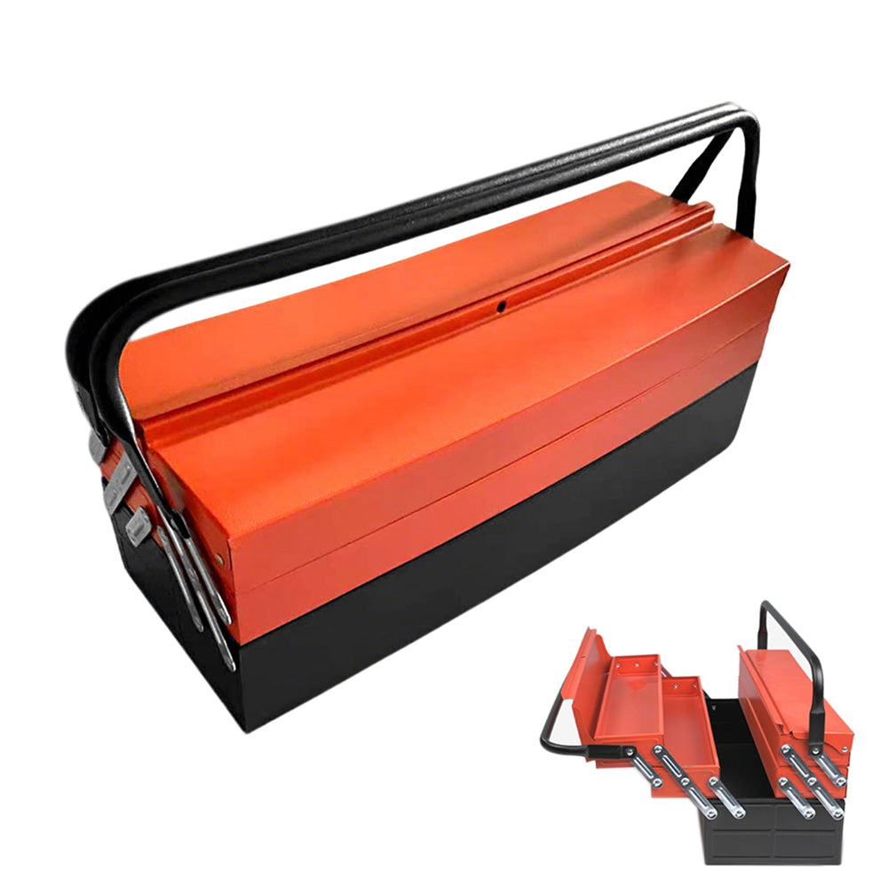 3 Tier Metal Tool Box with Handle Lock Hole Portable Tool Organizer for Home