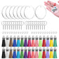 120 Piece Clear Acrylic Blank Keychain Pendant DIY Craft Set