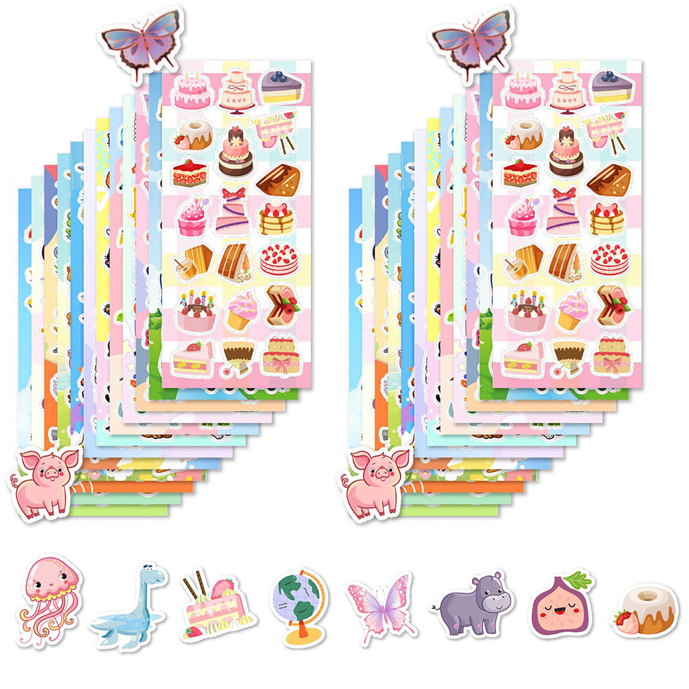 24 Sheets Cute Stickers for DIY School Supplies Luggage Bike