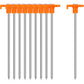 10 Pack 7 Inch Tent Stakes Carbon Steel Rustproof Orange Top for Camping Canopy Securing