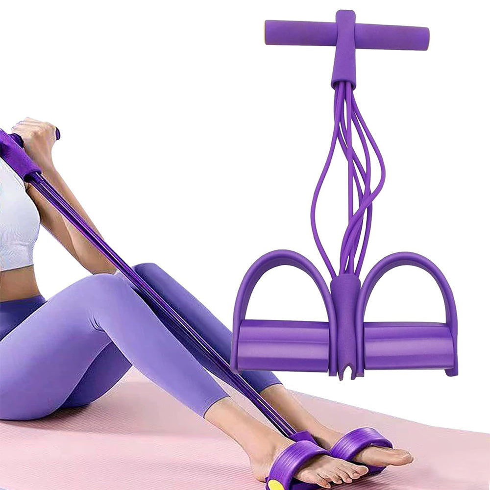 Foot Leg Pedal Resistance Band Puller Rope 6 Tube Pedal Ankle Exercise