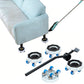 Universal Furniture Mover Wheel Set with Sliding Base & Lifting Rod