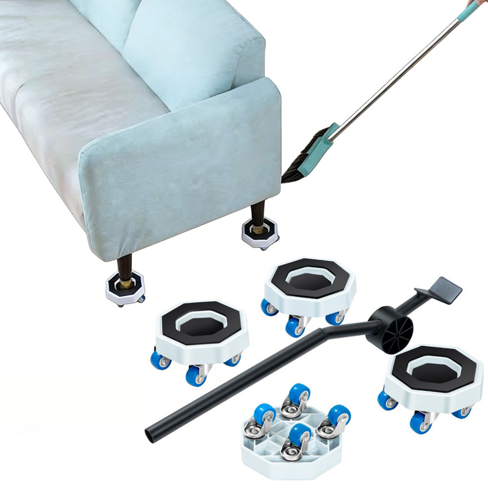 Universal Furniture Mover Wheel Set with Sliding Base & Lifting Rod